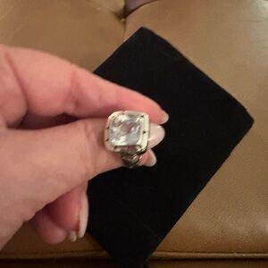 John Hardy Silver Ring with Clear Stone Kali Batu ring excellent condition.